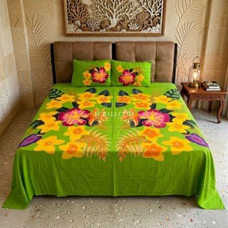 Special Offer Rayon Bedsheet Hand Painted Originally by Balinese Artisans